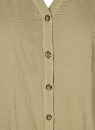 Cotton shirt with adjustable bottom hem, Aloe, Packshot image number 2