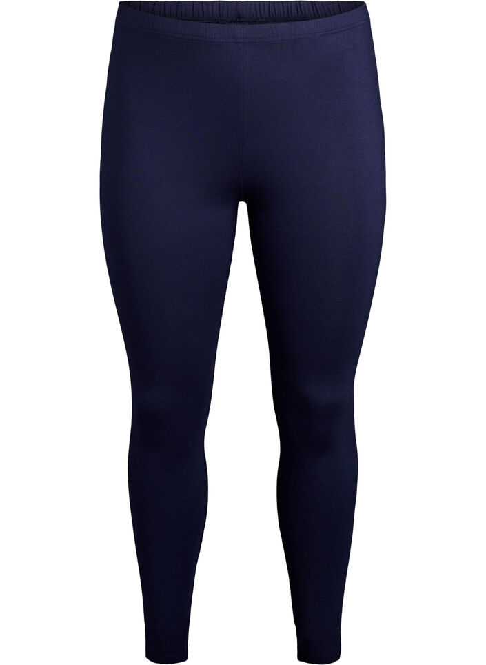 Basic viscose leggings, Blue, Packshot image number 0