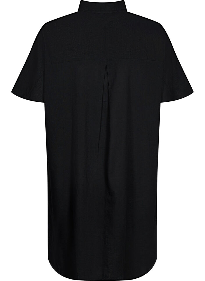 Long shirt with short sleeves, Black, Packshot image number 1