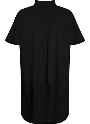 Long shirt with short sleeves, Black, Packshot image number 1