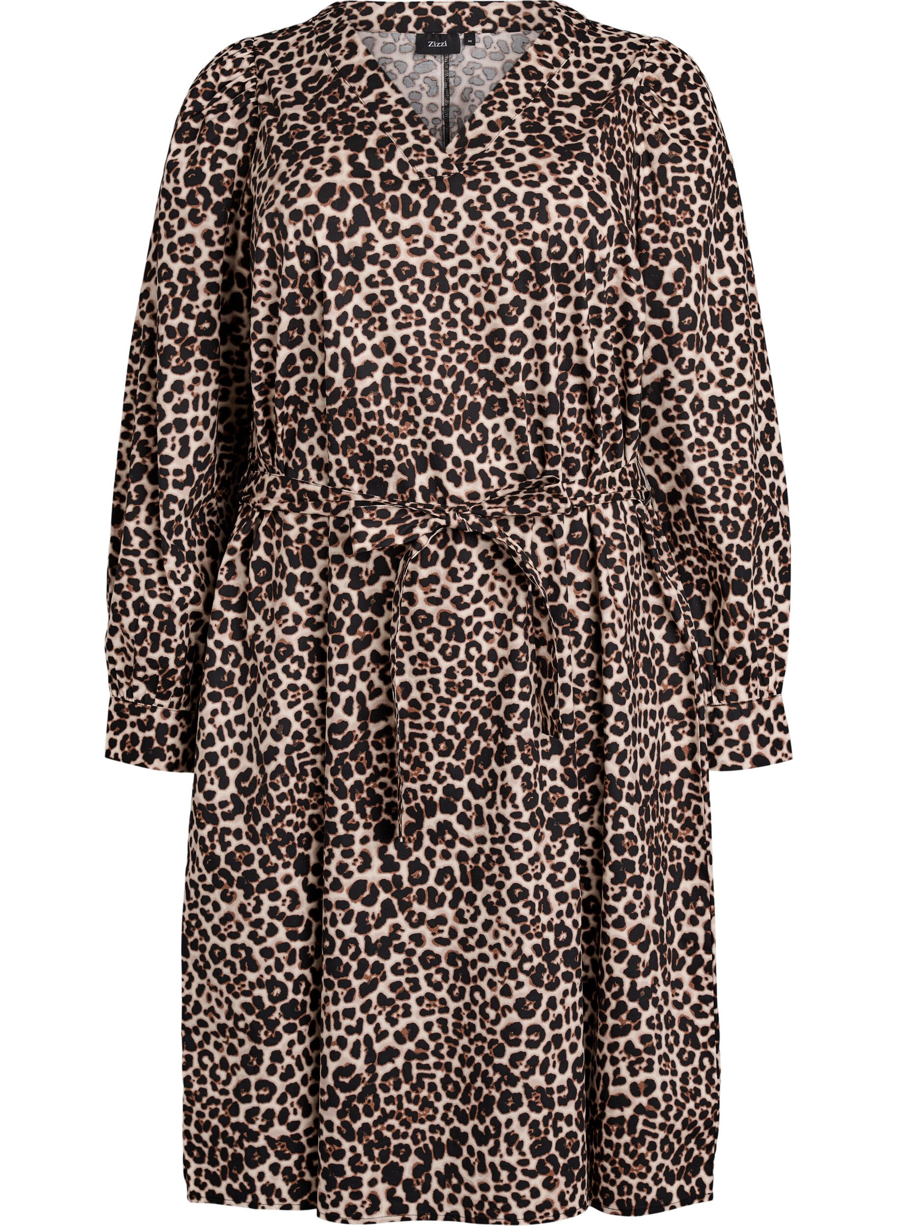 Dress in organic cotton with tie belt