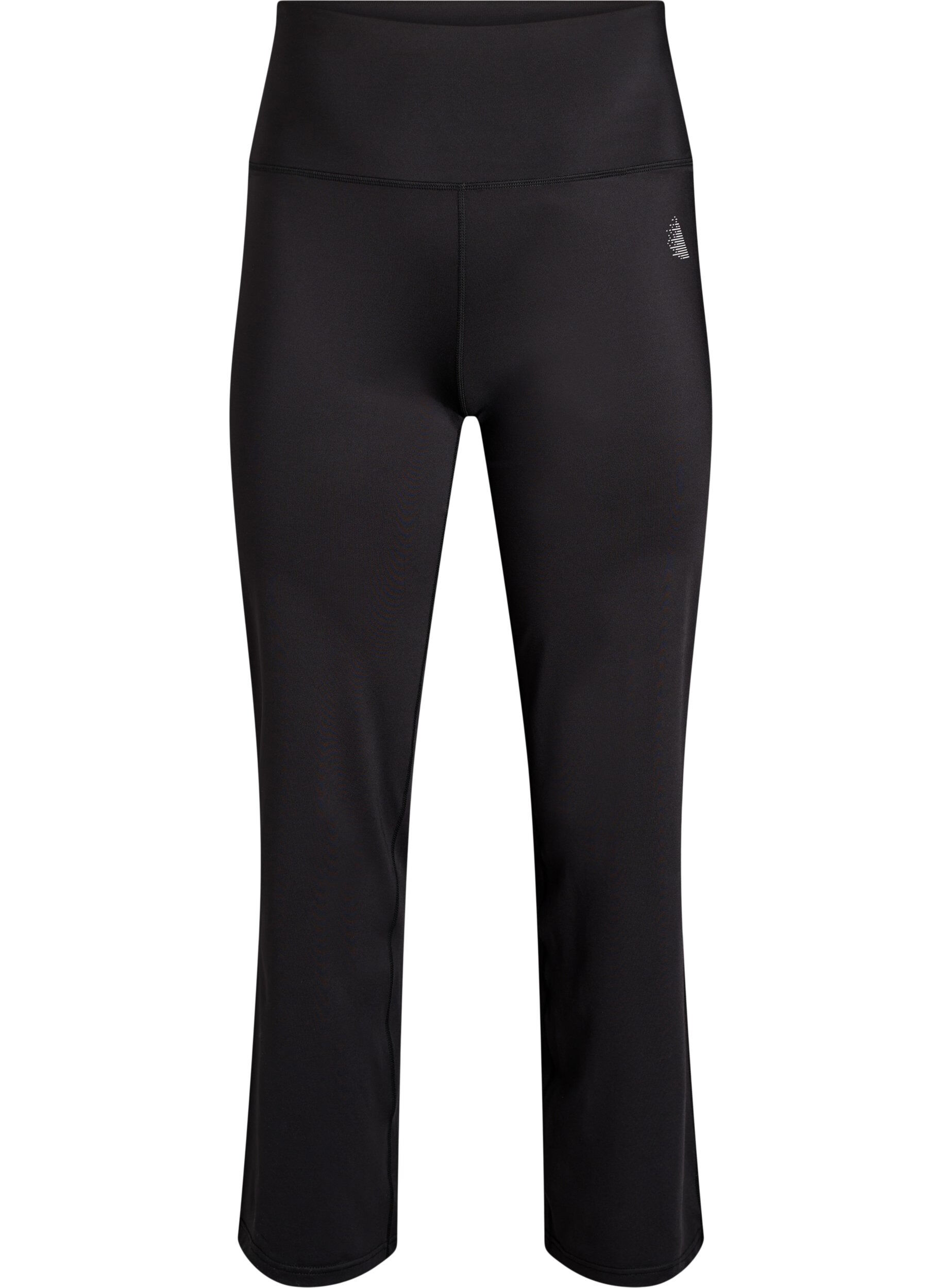 Zizzifashion Flared training trousers with high waist, Black, Packshot image number 0