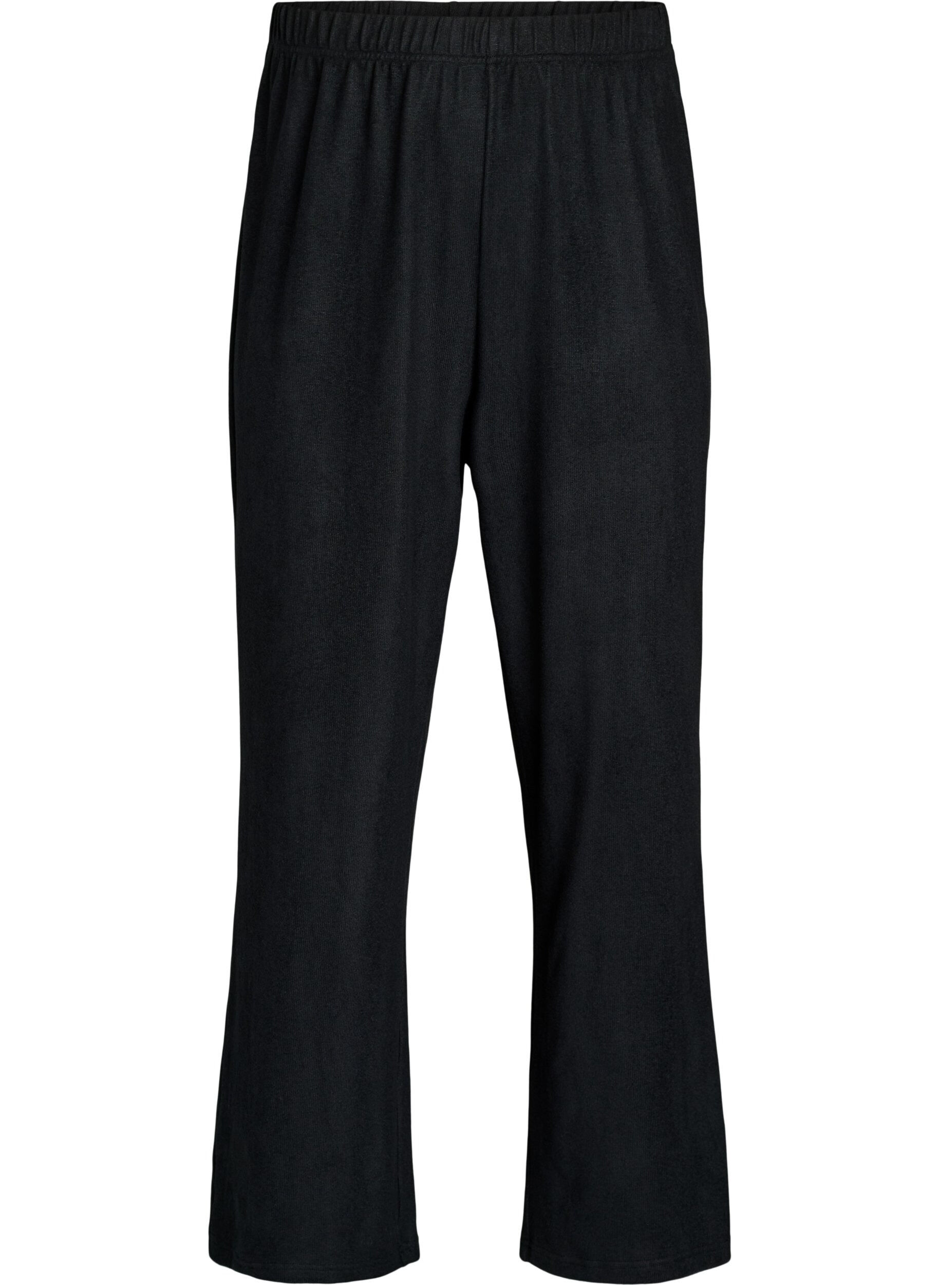 ZizzifashionHigh-waisted wide-leg jersey trousers, Black, Packshot image number 0
