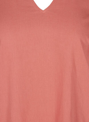 Short-sleeved dress in a cotton blend with linen, Canyon Rose, Packshot image number 2