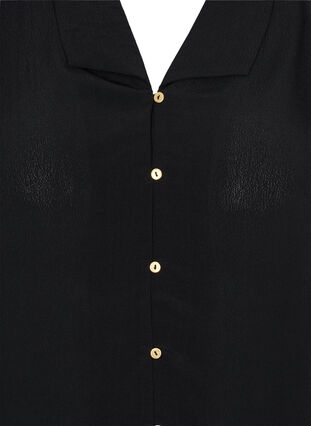 Viscose shirt with 3/4 sleeves, Black, Packshot image number 2