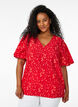 Floral blouse with batwing sleeves, Red, Model image number 0