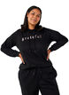 Sweatshirt with hood and print, Black, Model image number 0
