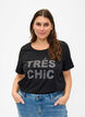 T-shirt in organic cotton with studs , Black W. TRÉS, Model image number 0