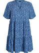 Short sleeve dress with a-line and cutlines, Blue, Packshot image number 0
