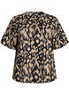 Short-sleeved blouse with pattern, Black, Packshot image number 0