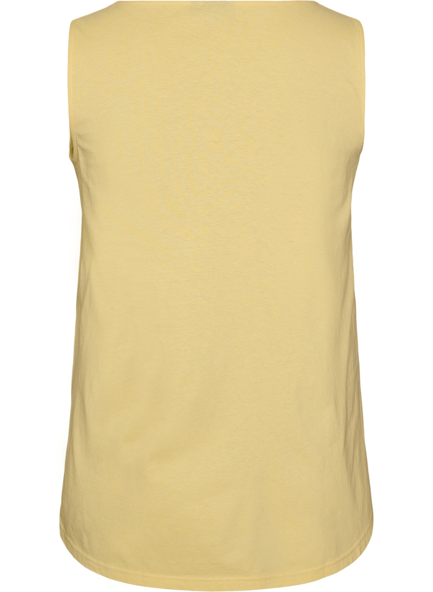 Zizzifashion Cotton top with a-shape, Yellow, Packshot image number 1
