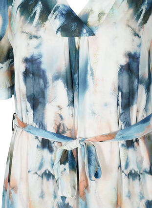 Printed maxi dress with a waist tie, Watercolor AOP, Packshot image number 2