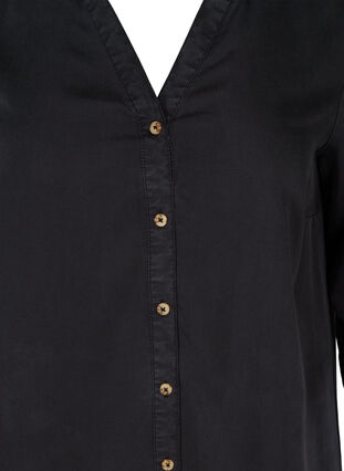 Shirt dress with 3/4 length sleeves, Black, Packshot image number 2