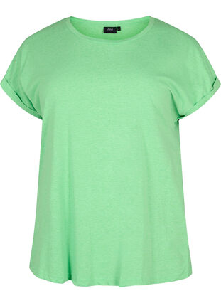 Neon-coloured cotton t-shirt, Neon Green, Packshot image number 0