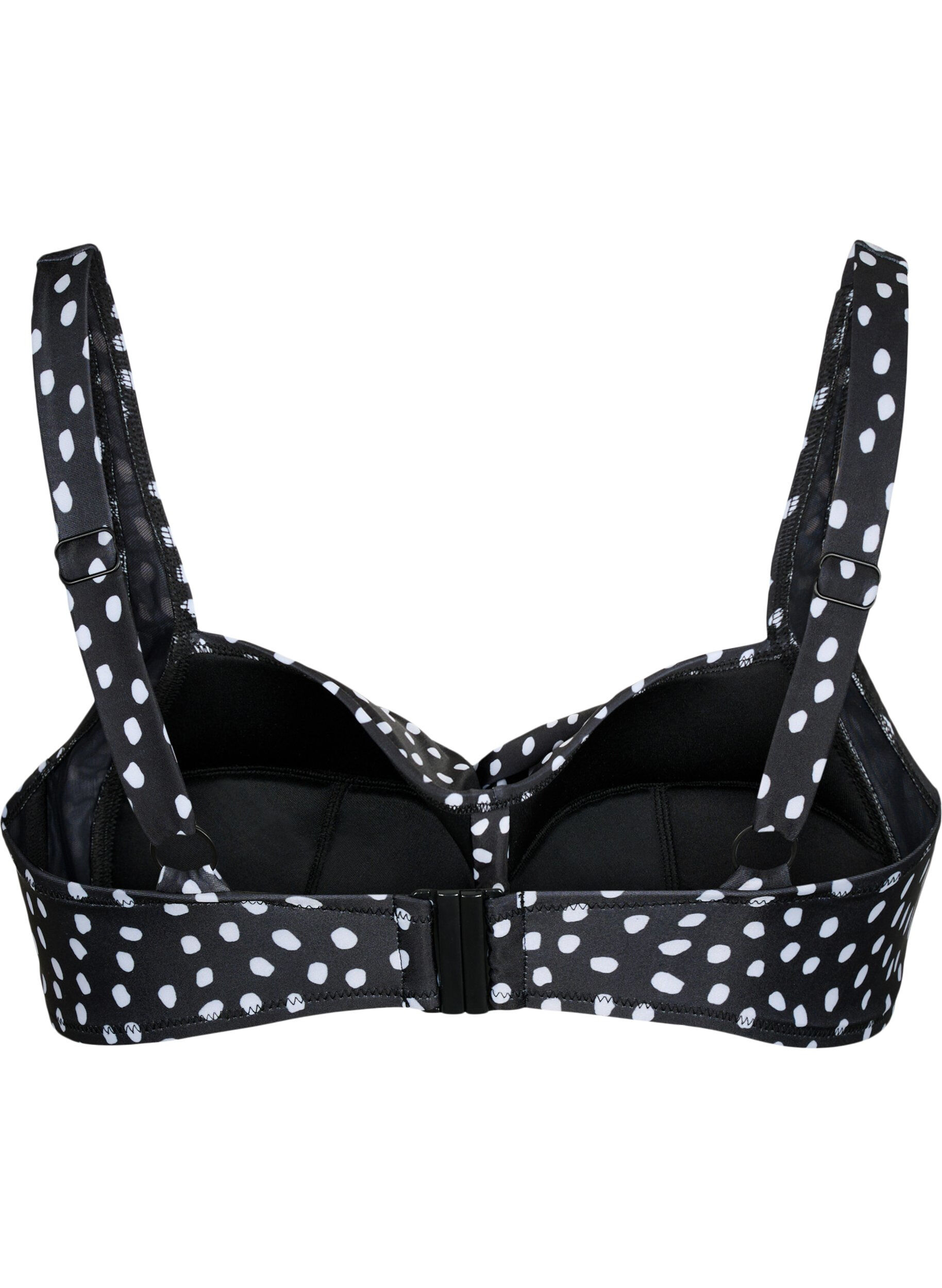 Zizzifashion Printed bikini top, Black White Dot, Packshot image number 1