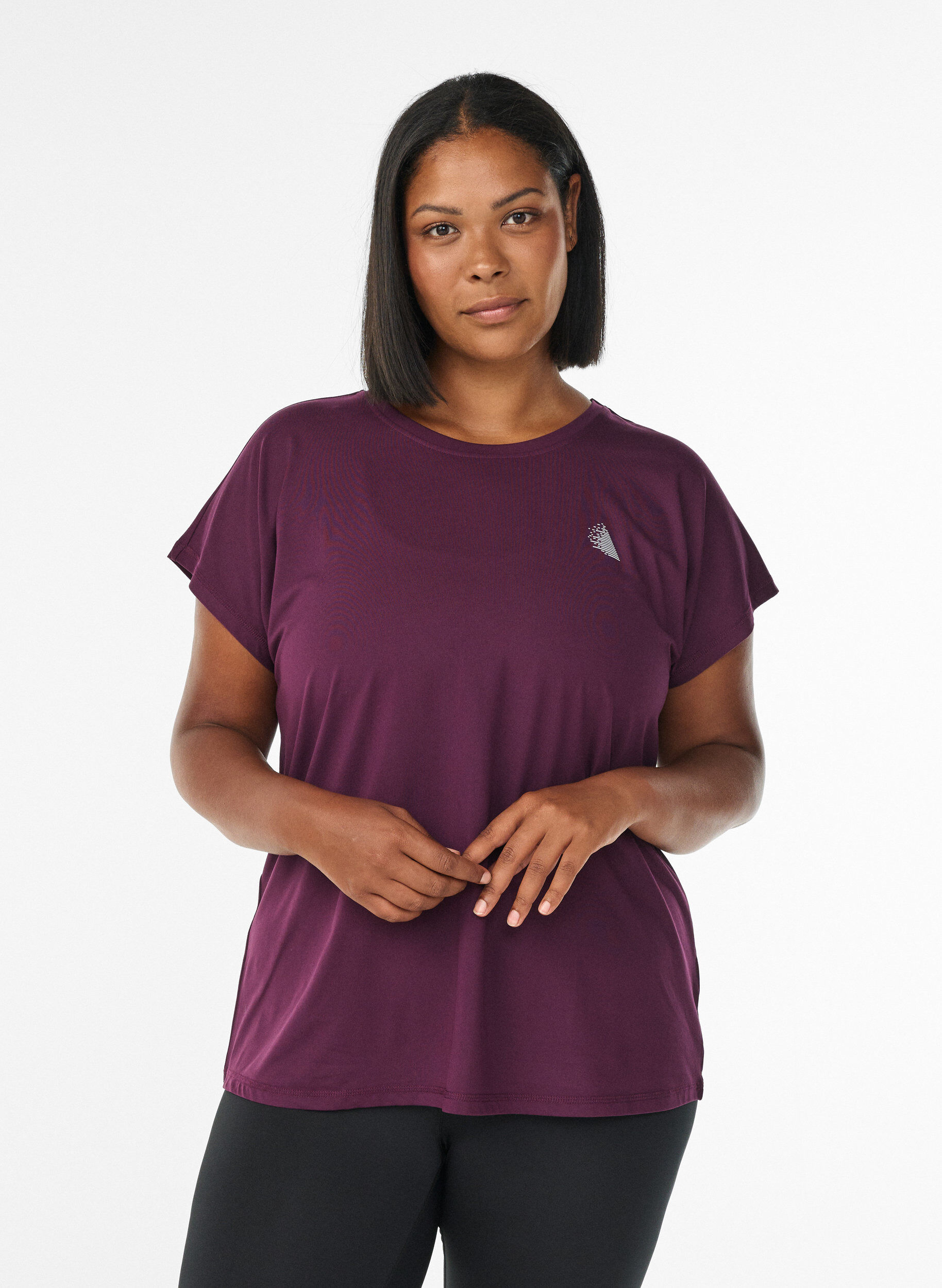 Zizzifashion Solid-coloured training T-shirt, Purple, Model image number 0