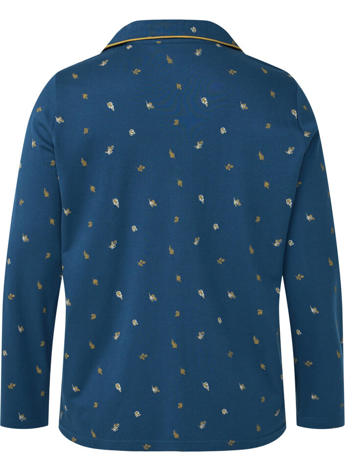 Cotton nightshirt, Blue Opal AOP, Packshot image number 1