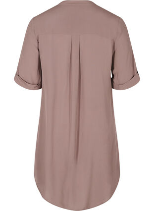 Viscose tunic with short sleeves, Deep Taupe, Packshot image number 1