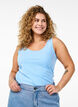 Solid color basic top in cotton, Light Blue, Model image number 0