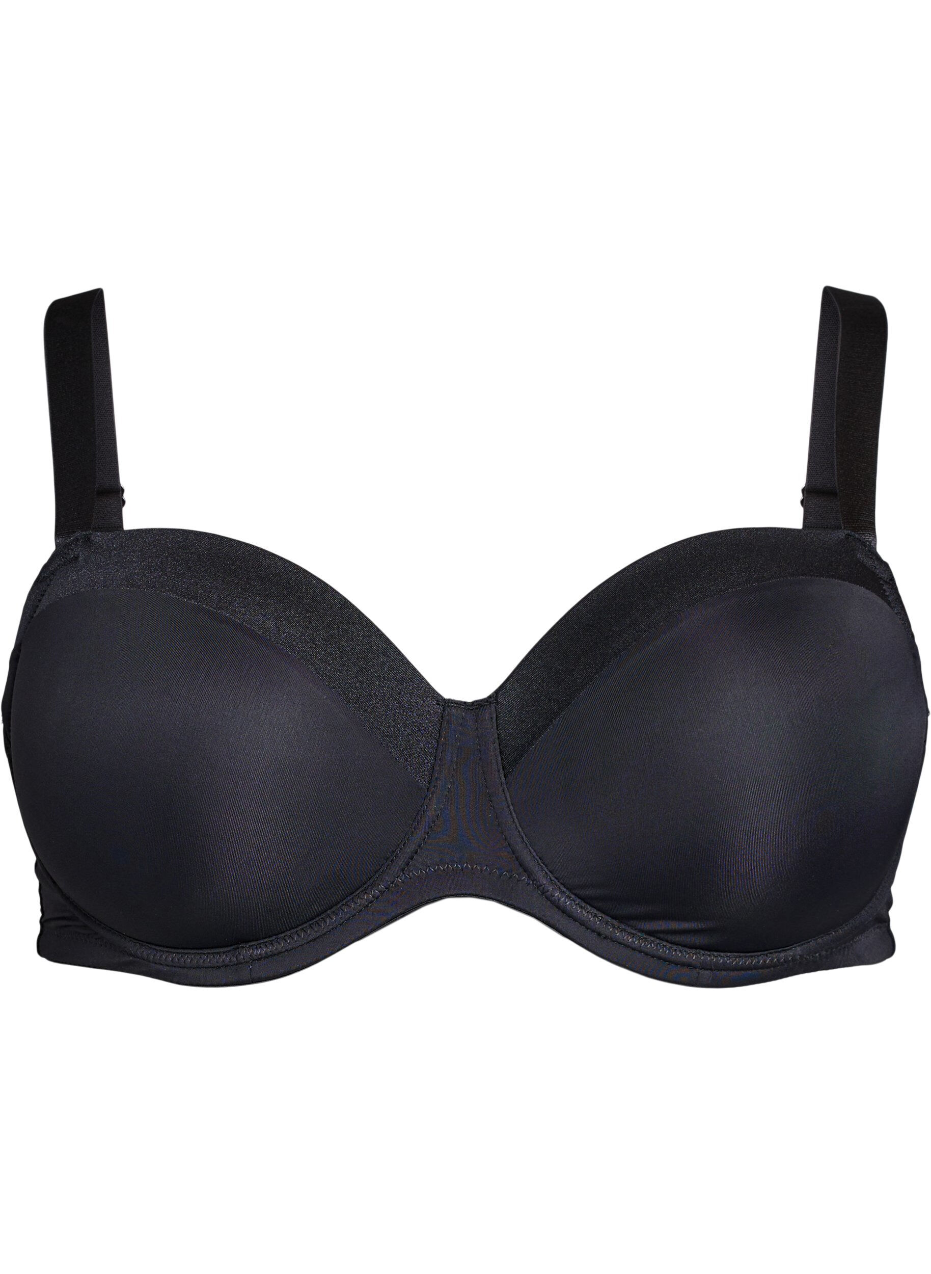Moulded bra in microfiber with satin detail