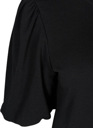 Sweater dress with puff sleeves, Black, Packshot image number 2