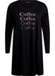 Long-sleeved nightgown in organic cotton, Black, Packshot image number 0