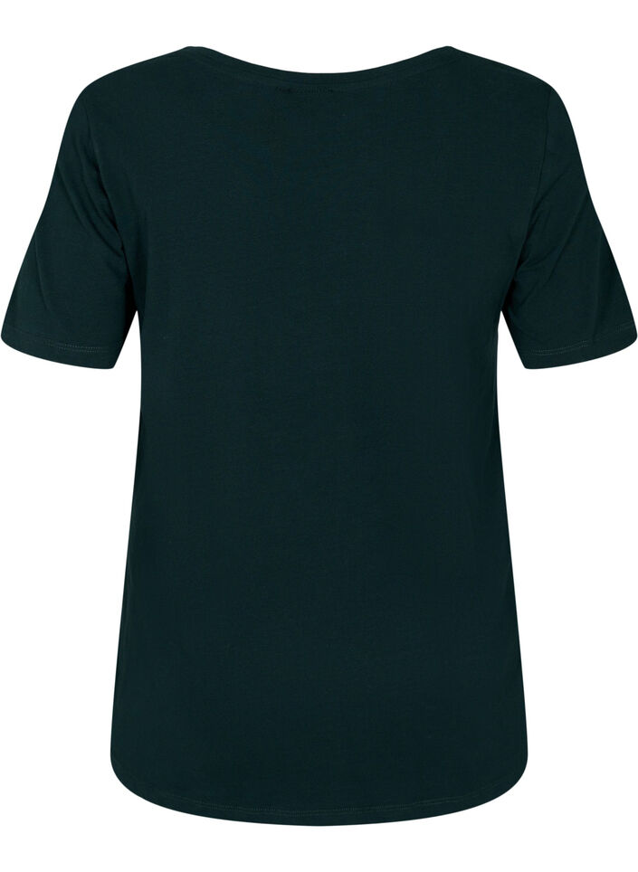 Solid-coloured basic cotton T-shirt, Green, Packshot image number 1