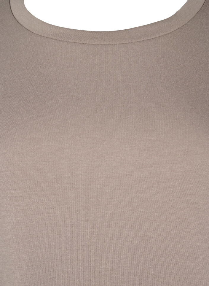 Modal blend blouse with a round neck, Beige, Packshot image number 2