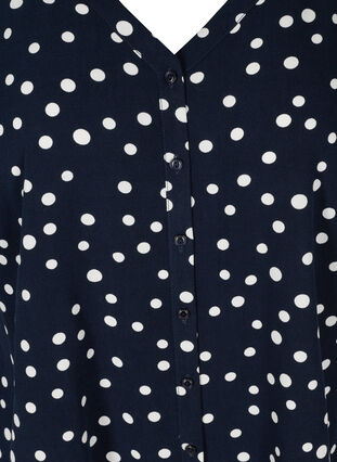 Dotted viscose top with buttons, Night Sky Dot, Packshot image number 2