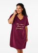 Organic cotton nightgown with v-neck, Red, Model image number 0