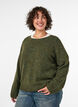 Loose round neck jumper, Green, Model image number 0