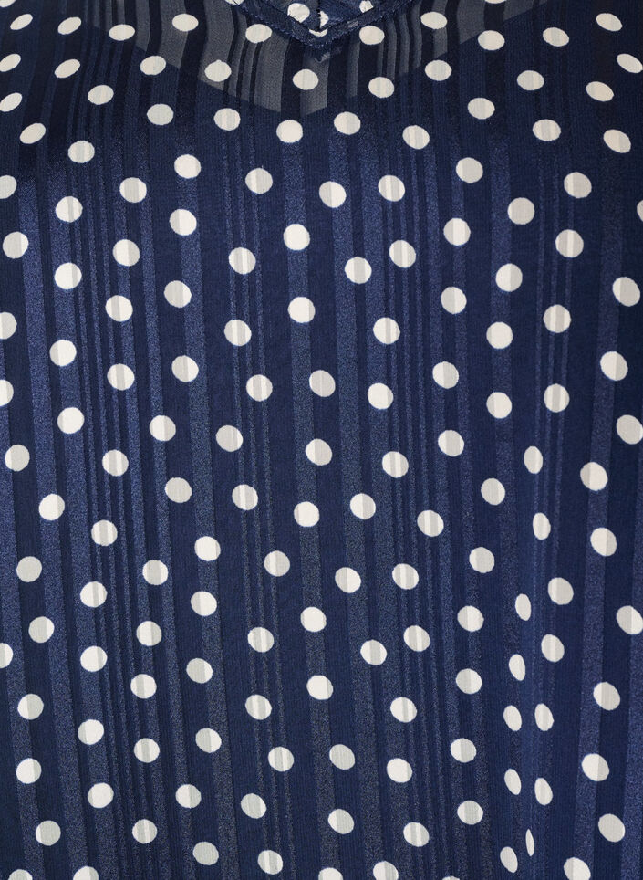 Patterned dress with ruffles and long sleeves, Blue, Packshot image number 2