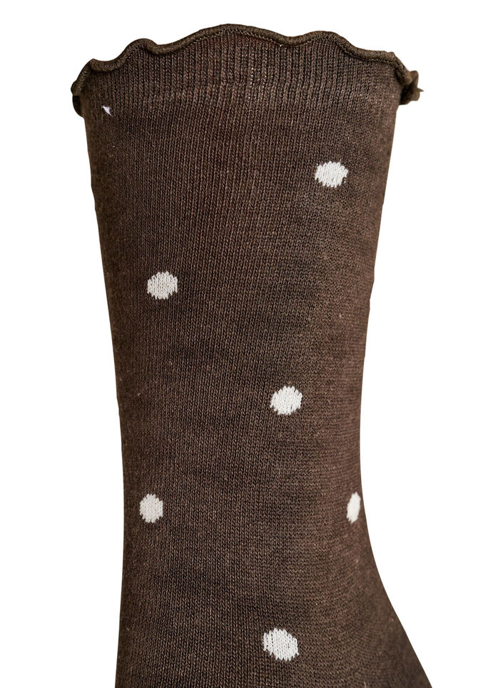 Cotton socks with patterns, Brown, Packshot image number 2