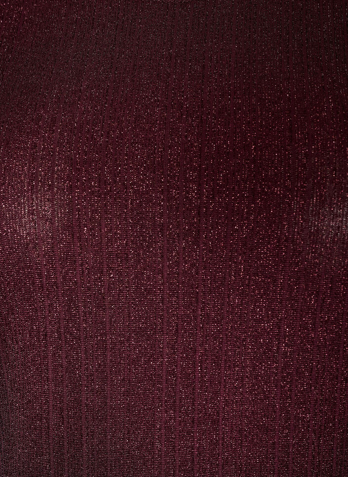 Blouse with vertical texture and glitter thread, Red, Packshot image number 2