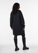 Loose sweatshirt dress with pockets, Black, Model image number 2