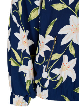 Bomber jacket with pockets and floral print, Flower AOP, Packshot image number 3