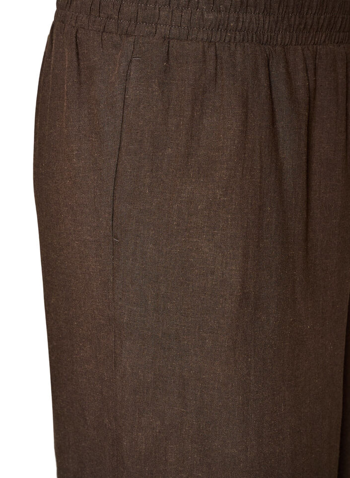 Wide-leg linen and viscose trousers, Brown, Packshot image number 2