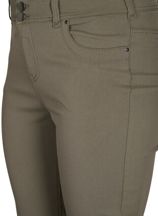 Close-fitting capri trousers in viscose mix, Dusty Olive, Packshot image number 2