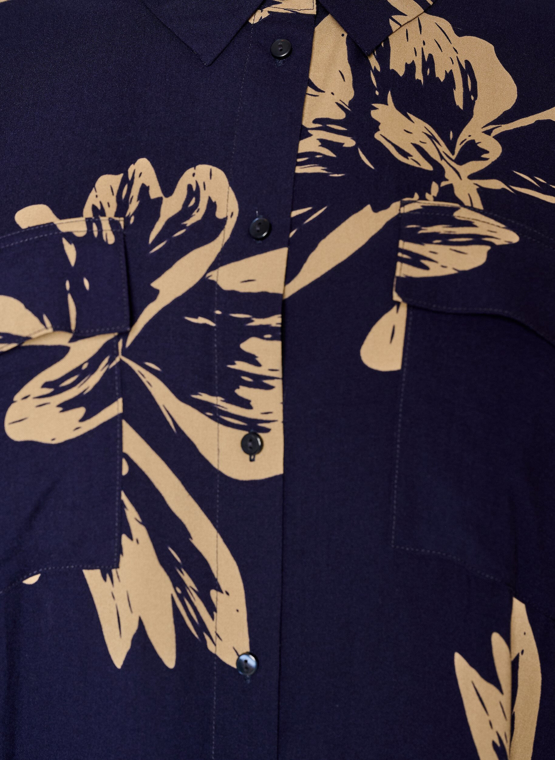 Zizzifashion Long shirt dress with short sleeves, Blue, Packshot image number 2