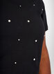 Cotton T-shirt with rhinestones, Black, Model image number 2
