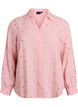 Long-sleeved blouse in cotton muslin with embroidered motifs, Rose, Packshot image number 0