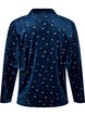 Velour pyjama shirt with an all-over print, Blue, Packshot image number 1