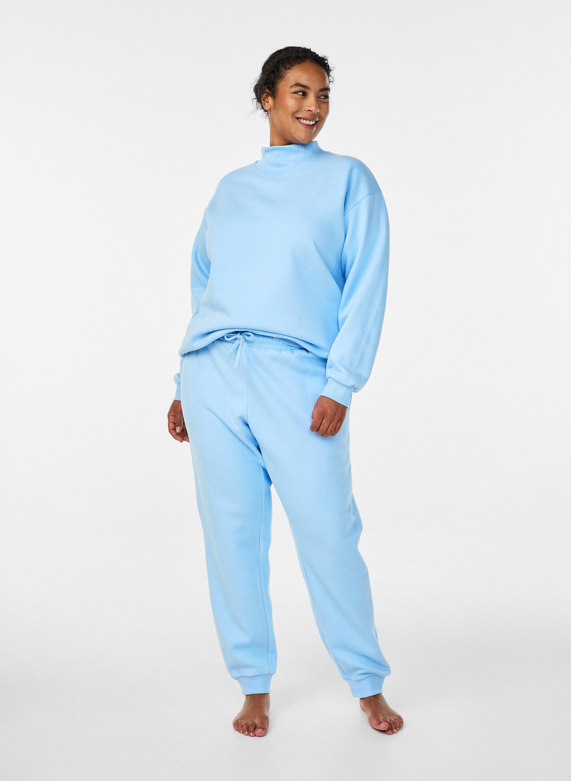 Zizzifashion High-waisted joggers, Light Blue, Model image number 0