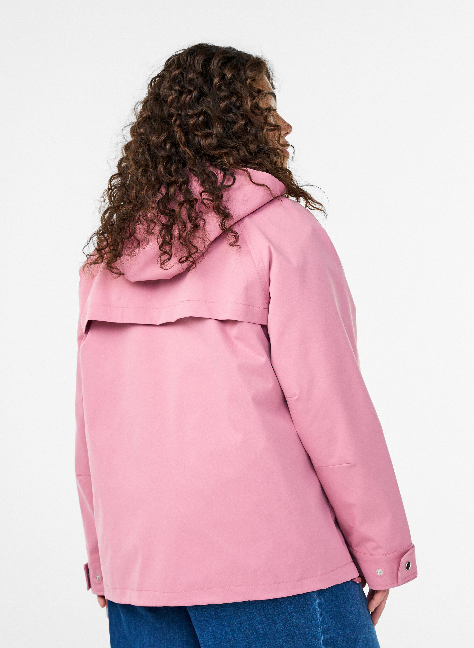 Zizzifashion Short spring jacket with a detachable hood, Rose, Model image number 2