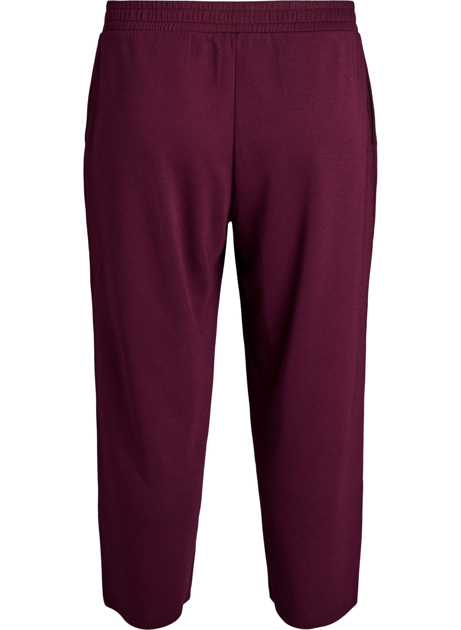 Zizzifashion 7/8 modal mix pants with pockets, Dark Bordeaux, Packshot image number 1