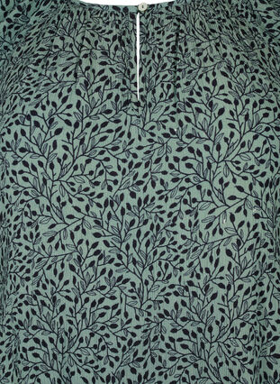 Tunic in viscose with print and 3/4 sleeves, Green AOP, Packshot image number 2