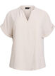 Loose blouse with short sleeves, Beige, Packshot image number 0