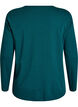 Night top in cotton with front print, Turquoise, Packshot image number 1