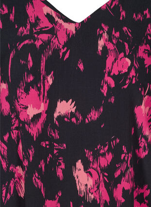 Long-sleeved, printed viscose blouse, Black Pink AOP, Packshot image number 2