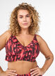 Bikini top with print and ruffle details, Pink, Model image number 0